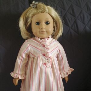 American Girl Pink and White Striped Doll Dress